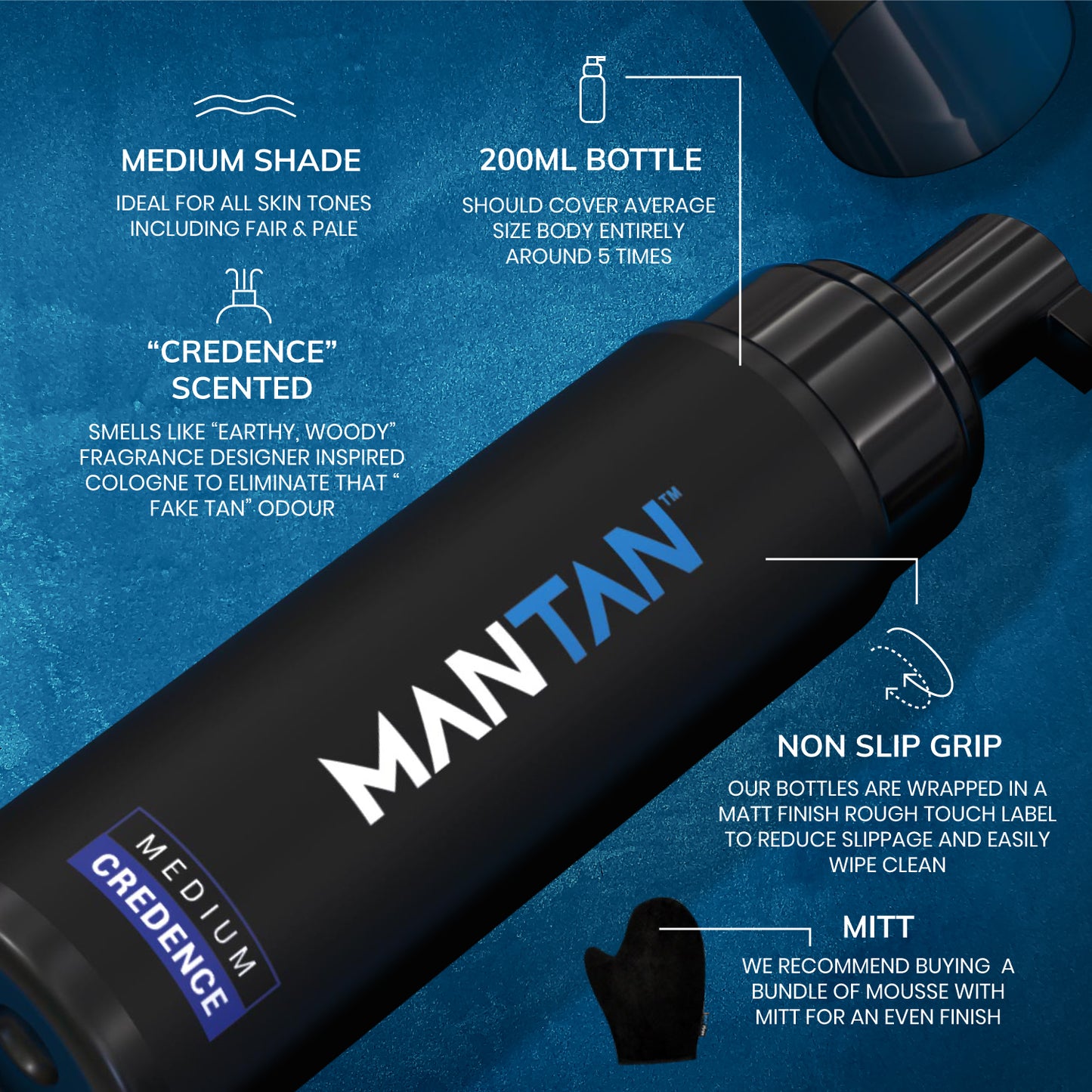 MANTAN™ White Self Tanner 200ml + ManMitt Bundle